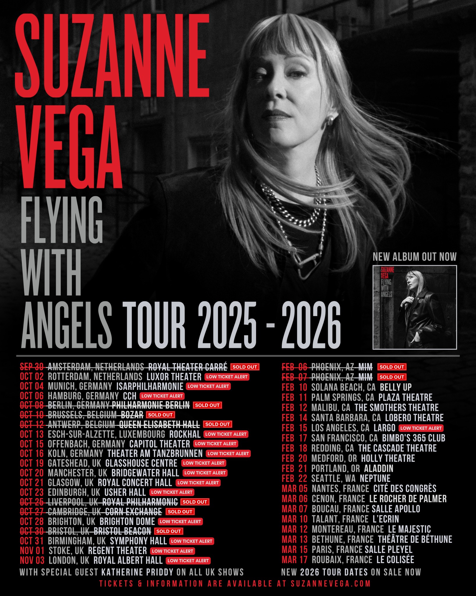 Suzanne Vega Flying With Angels Tour Poster 2026